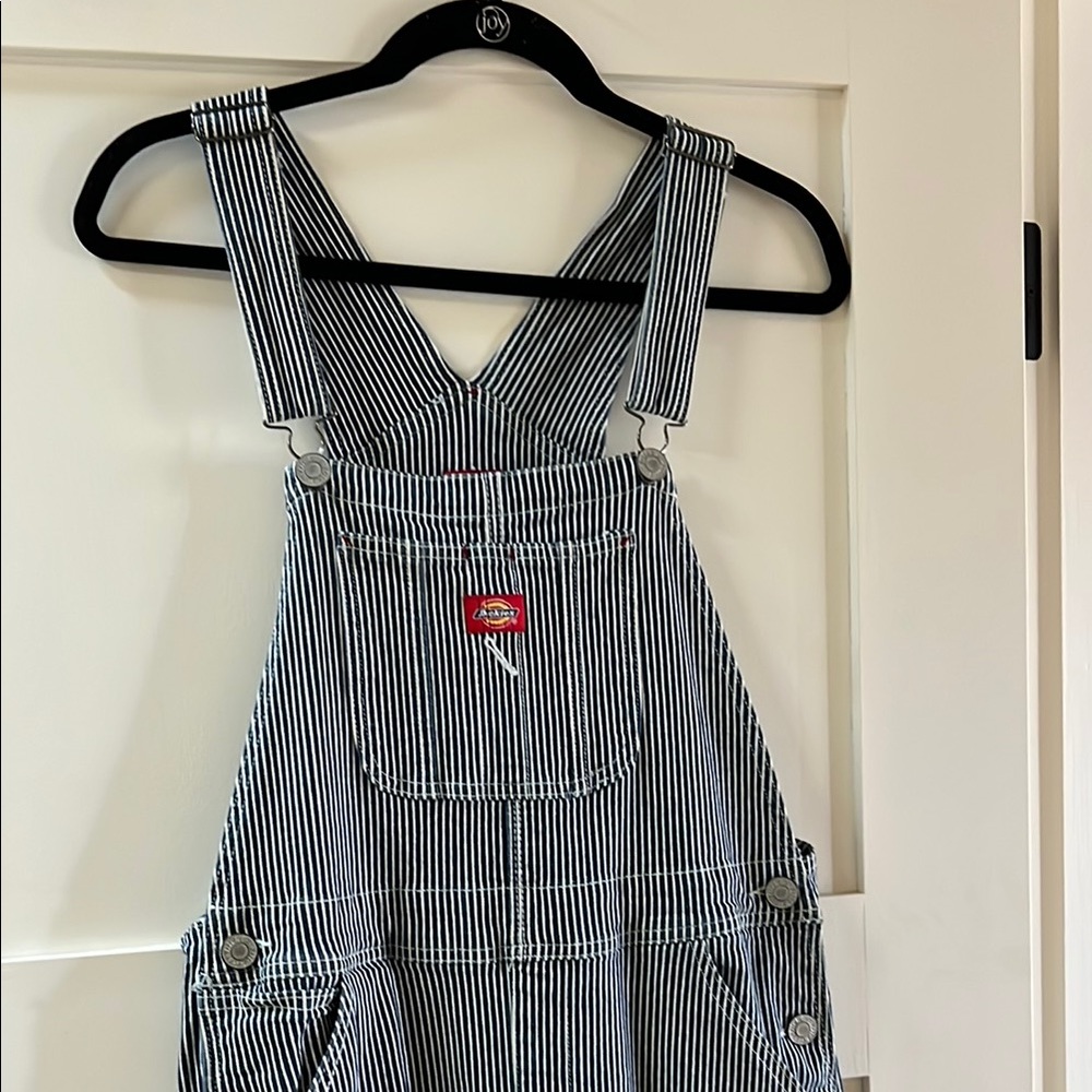 Classic Striped Overalls with Logo Patch
